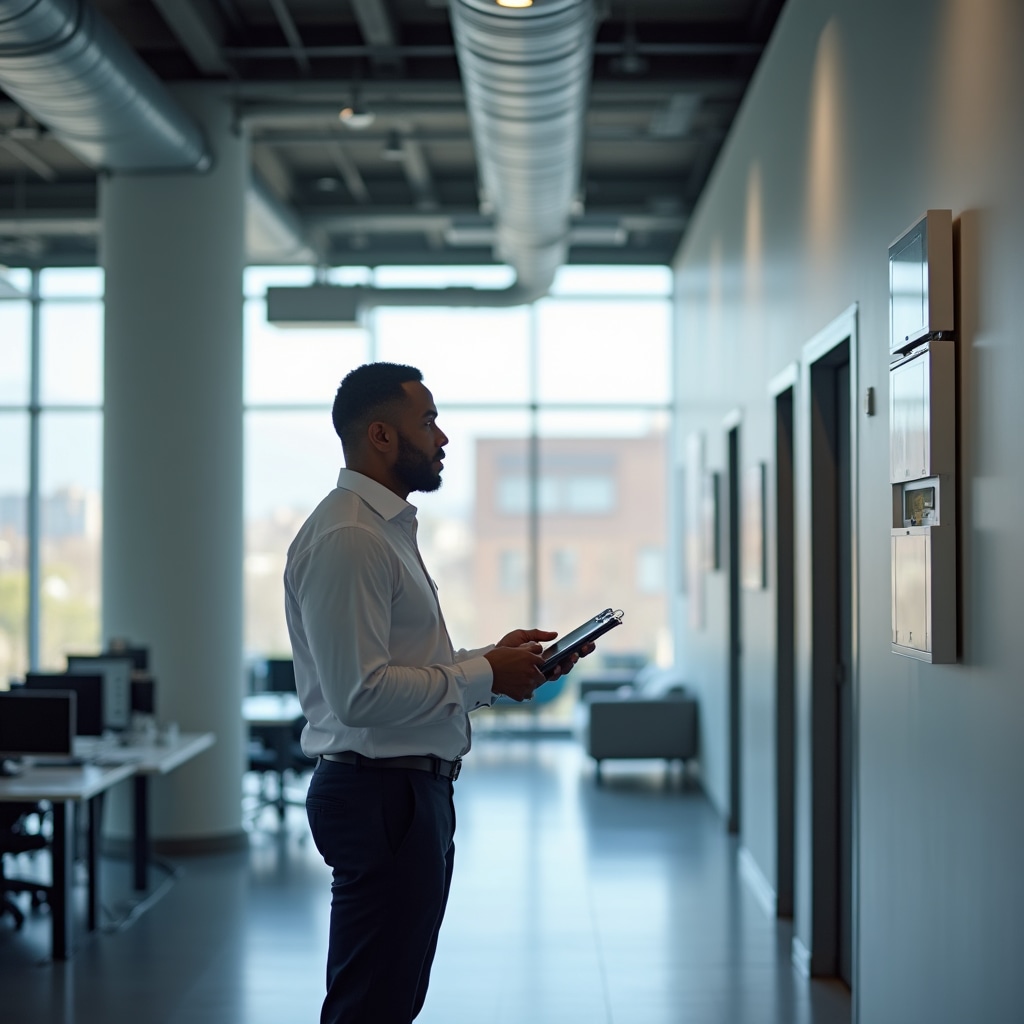 Umhloli wamandla owenza ukuhlola okubanzi esakhiweni esihweboyo sesimanje enebhodi lokubhala nemathuluzi okulinganisa